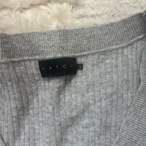 Hatch Cashmere Blend Gray Knit Top